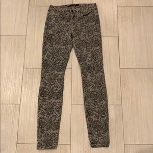 Joe’s Jeans  skinny with printed lace pattern